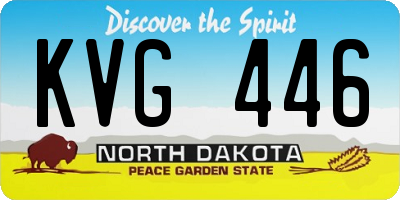 ND license plate KVG446