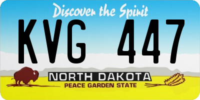 ND license plate KVG447