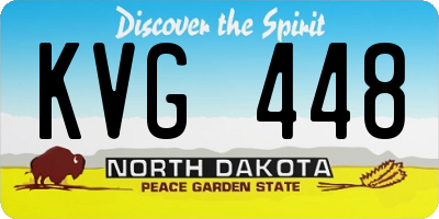 ND license plate KVG448