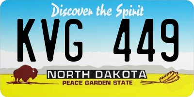 ND license plate KVG449