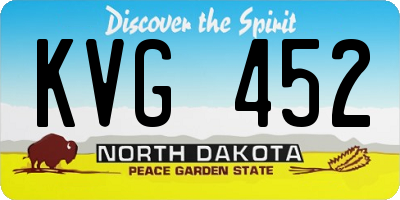 ND license plate KVG452