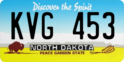 ND license plate KVG453