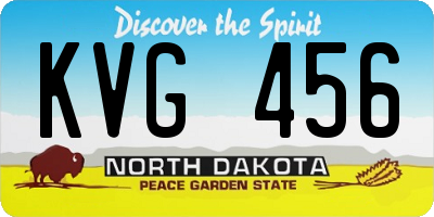 ND license plate KVG456