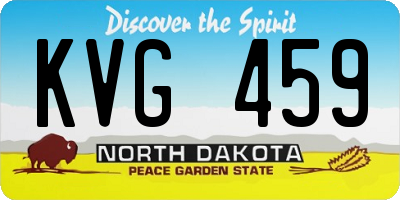 ND license plate KVG459