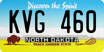 ND license plate KVG460
