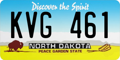 ND license plate KVG461