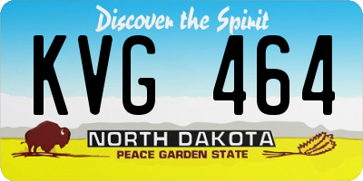 ND license plate KVG464