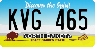 ND license plate KVG465