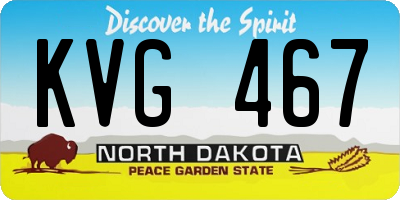 ND license plate KVG467