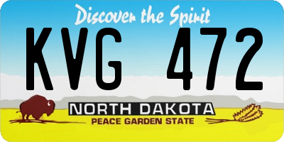 ND license plate KVG472