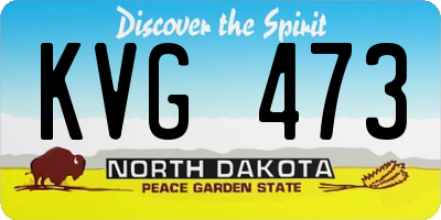 ND license plate KVG473