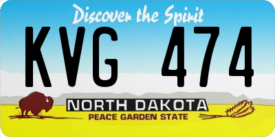 ND license plate KVG474