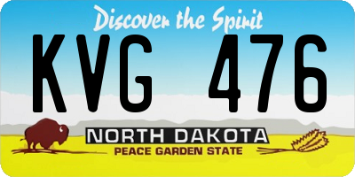 ND license plate KVG476