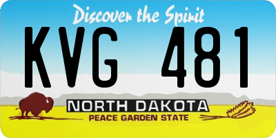 ND license plate KVG481
