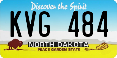 ND license plate KVG484