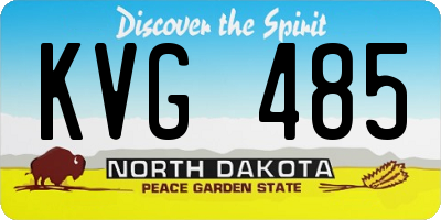 ND license plate KVG485