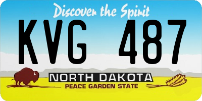 ND license plate KVG487
