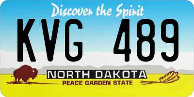 ND license plate KVG489