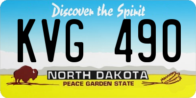 ND license plate KVG490