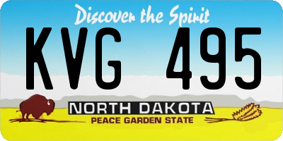 ND license plate KVG495