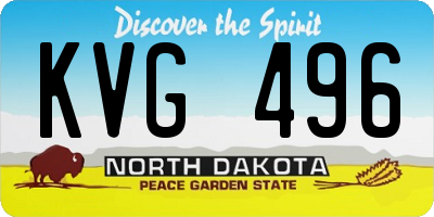ND license plate KVG496