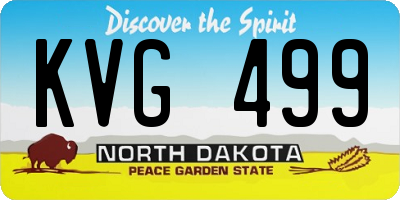 ND license plate KVG499