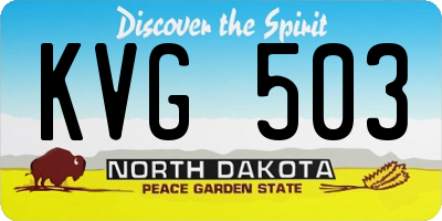 ND license plate KVG503