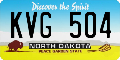 ND license plate KVG504