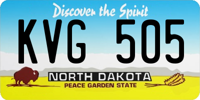 ND license plate KVG505