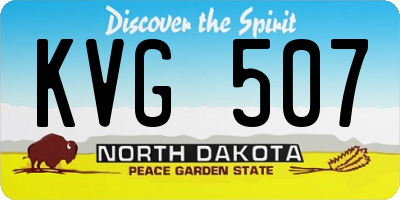 ND license plate KVG507