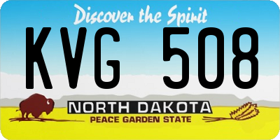 ND license plate KVG508