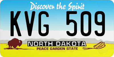 ND license plate KVG509
