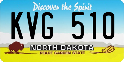 ND license plate KVG510