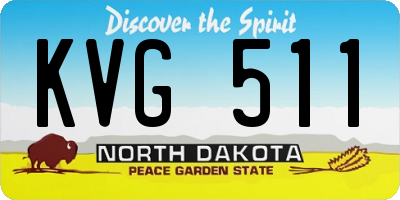 ND license plate KVG511