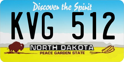 ND license plate KVG512