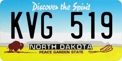 ND license plate KVG519