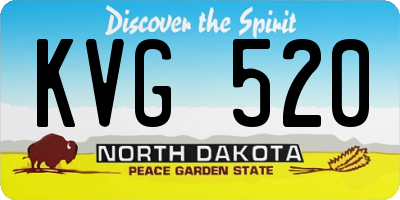 ND license plate KVG520