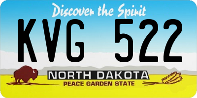 ND license plate KVG522