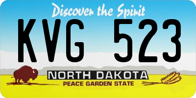 ND license plate KVG523