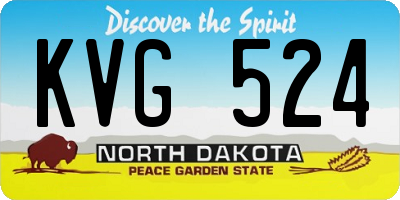 ND license plate KVG524