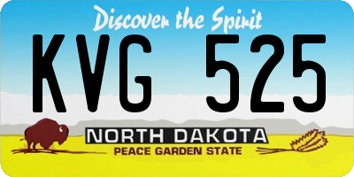 ND license plate KVG525