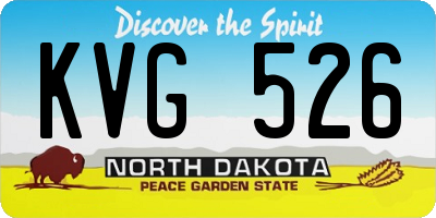 ND license plate KVG526