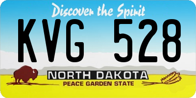ND license plate KVG528