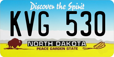 ND license plate KVG530
