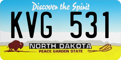 ND license plate KVG531