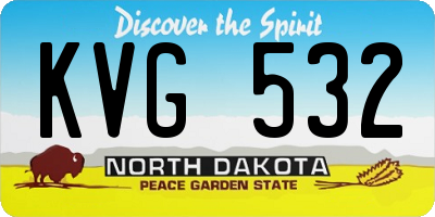 ND license plate KVG532