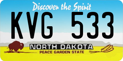 ND license plate KVG533