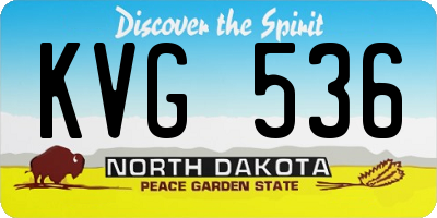 ND license plate KVG536