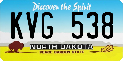 ND license plate KVG538