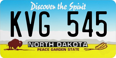 ND license plate KVG545